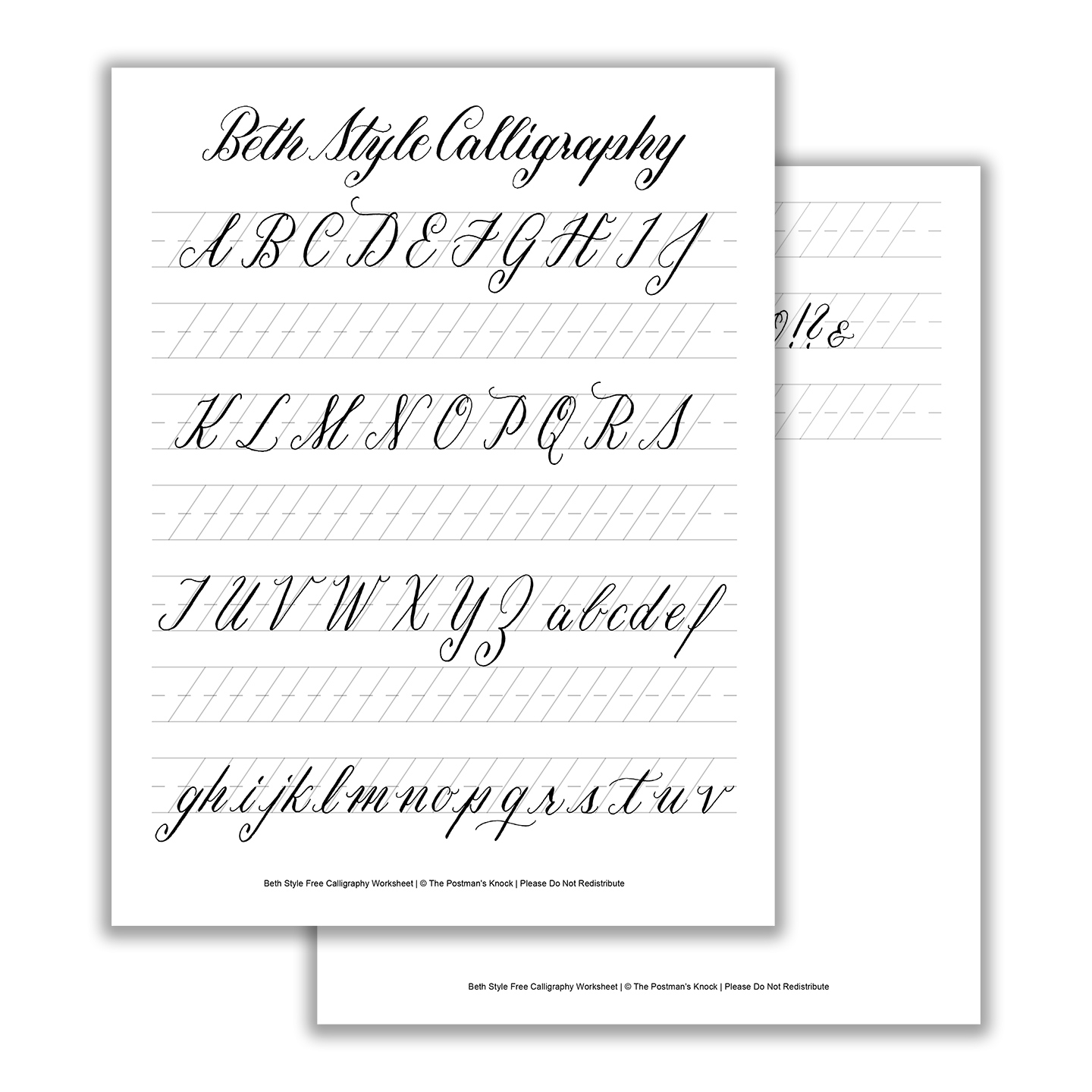 Beth Style Calligraphy Standard Worksheet The Postmans Knock 