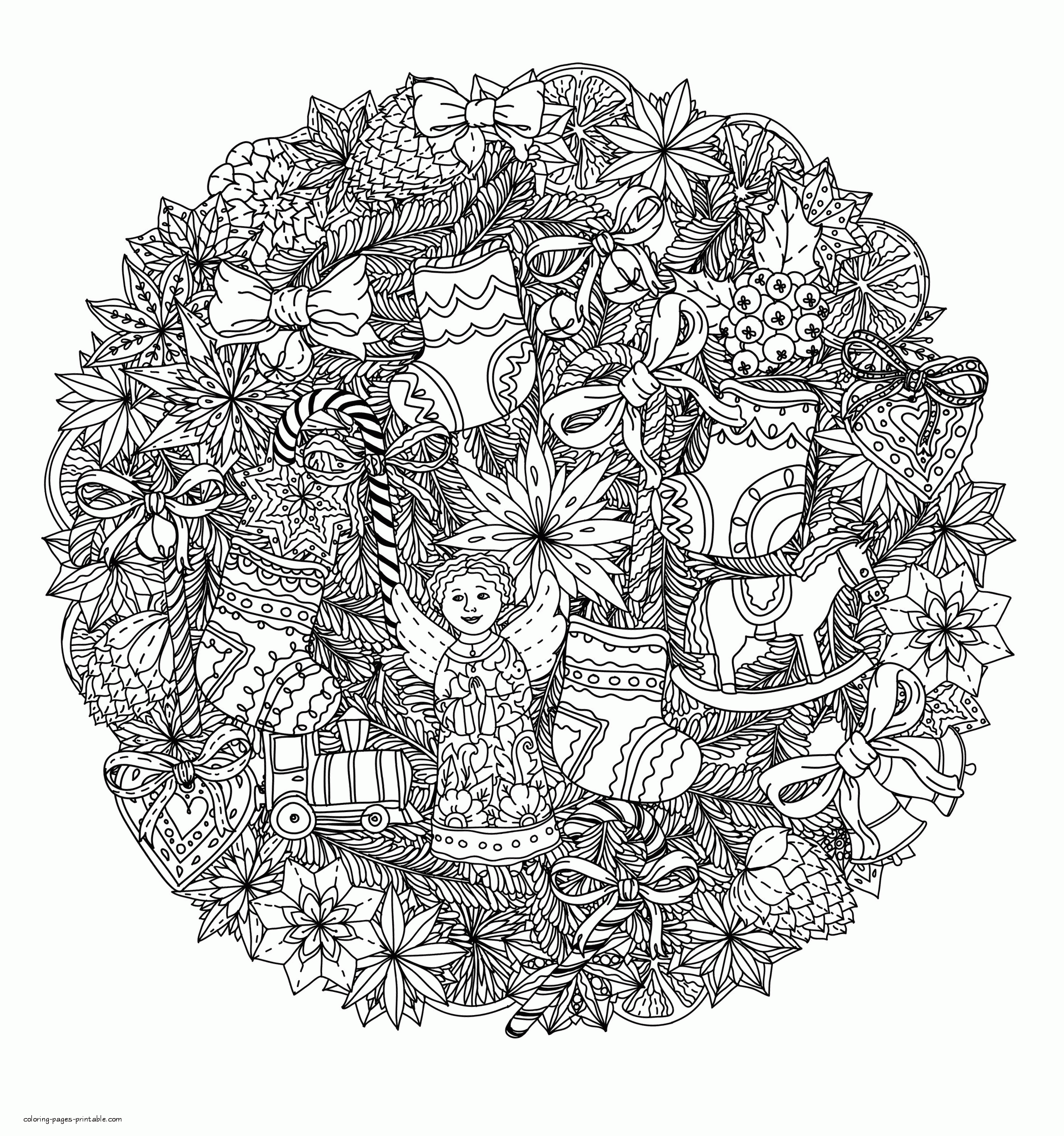 Adult Christmas Coloring Pages