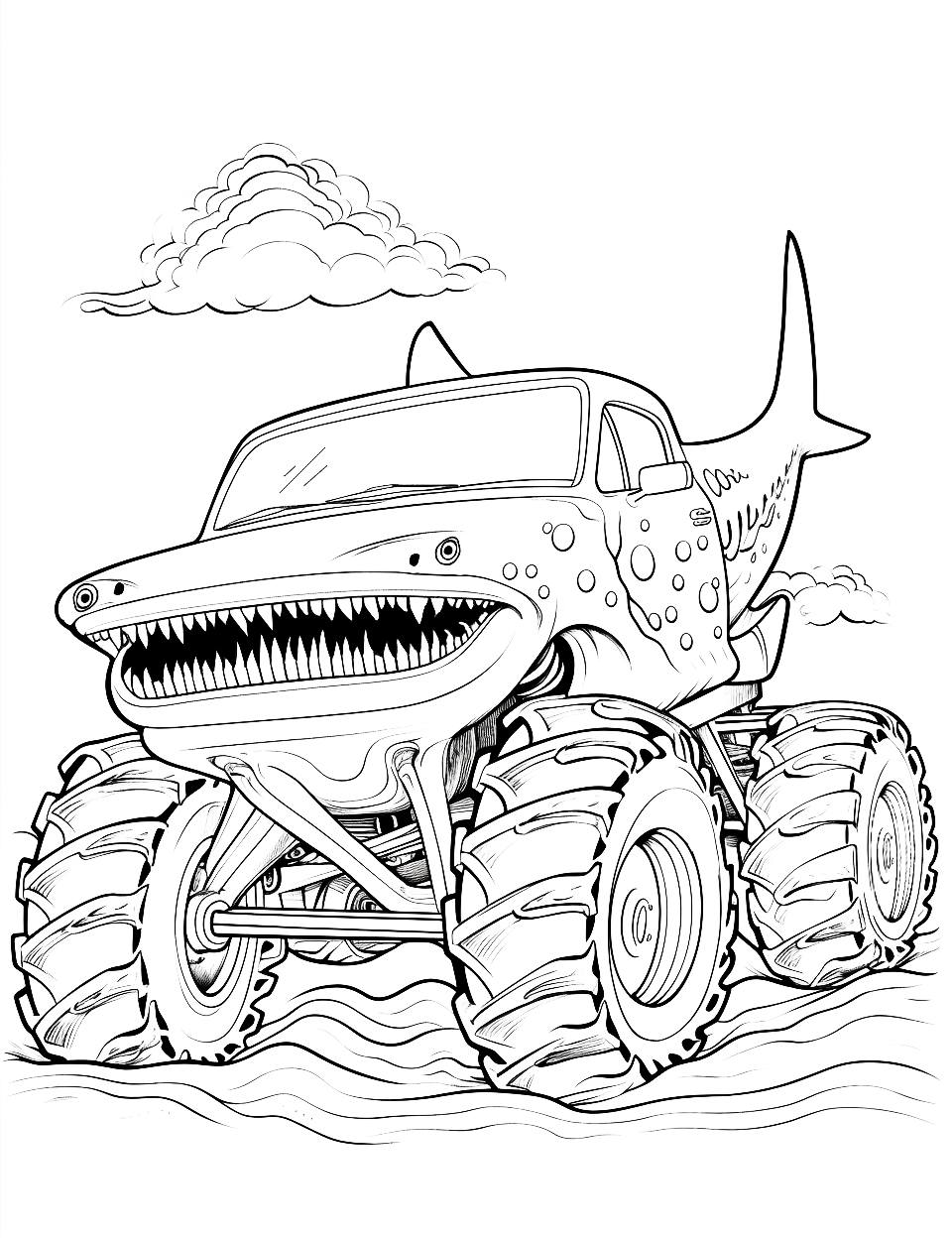 monster truck free coloring pages