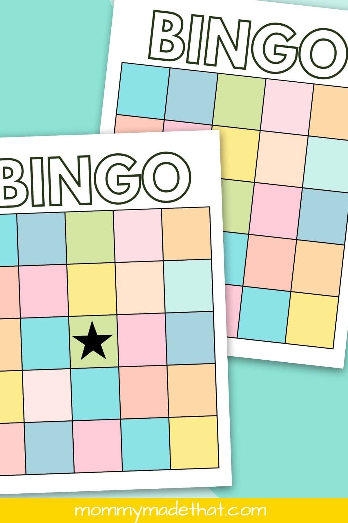 free bingo card templates printable