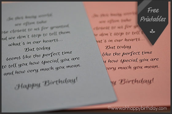 Birthday Card Inserts Worksheets Library