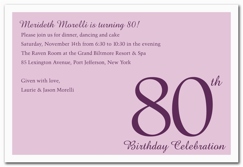 Birthday Card Shower Invitation Wording 80th Birthday Invitations 