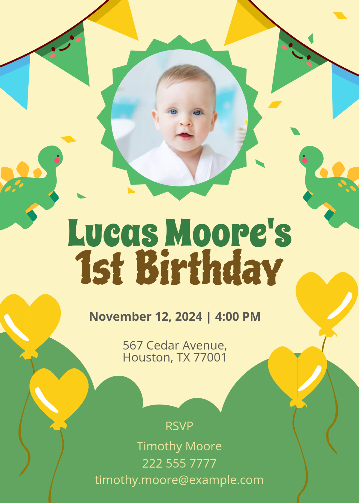 first birthday invitation template