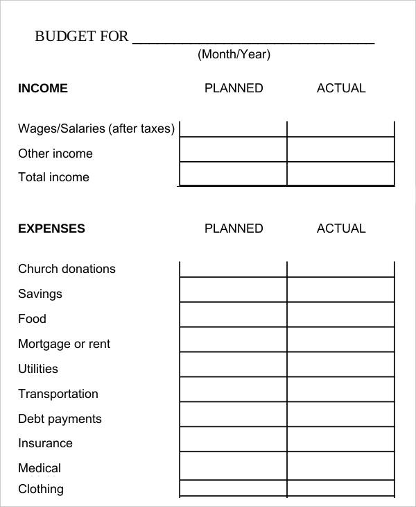 Biweekly Budget Template 10 Word PDF Documents Download