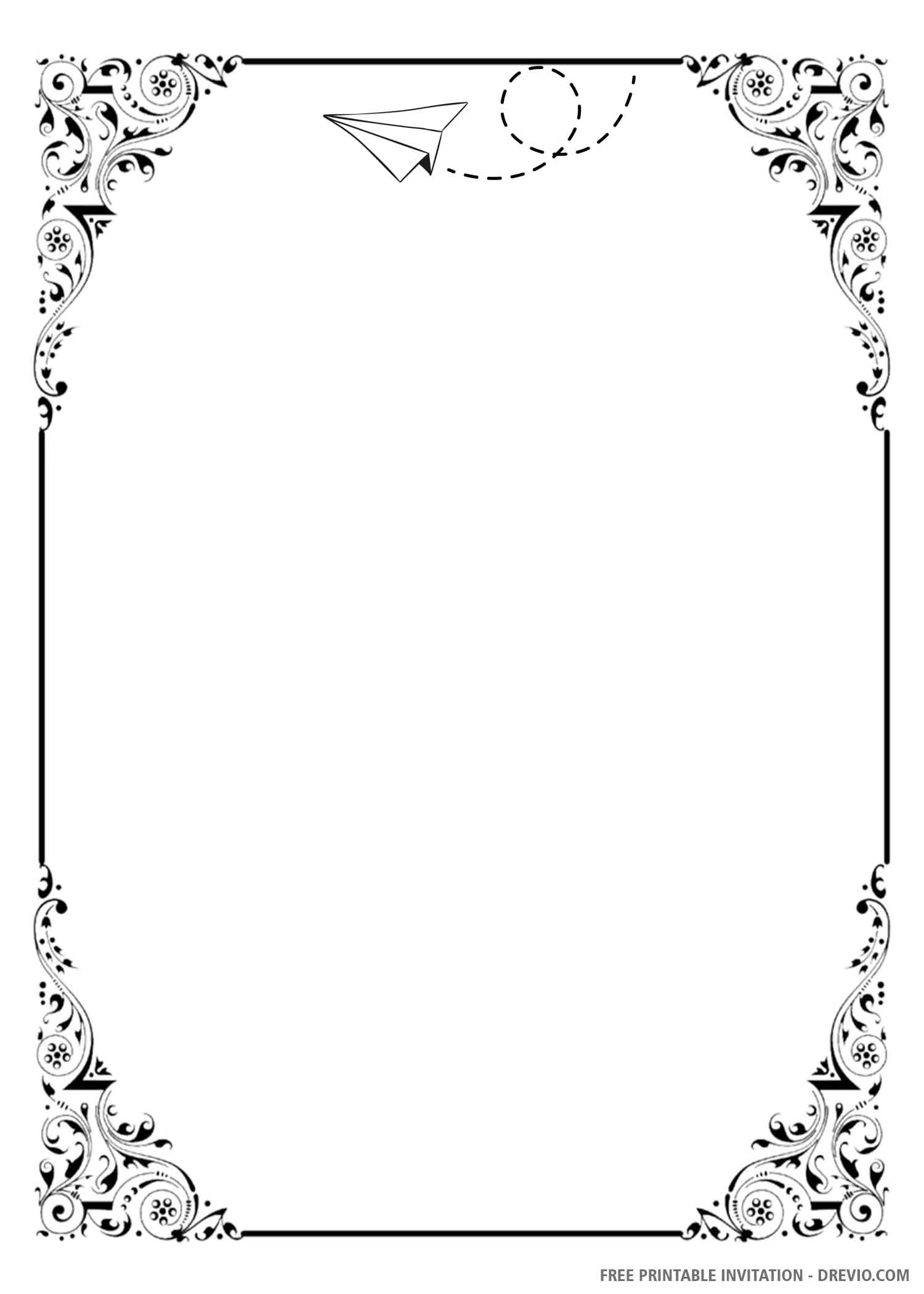 Black And White Invitation Template Printable Word Searches