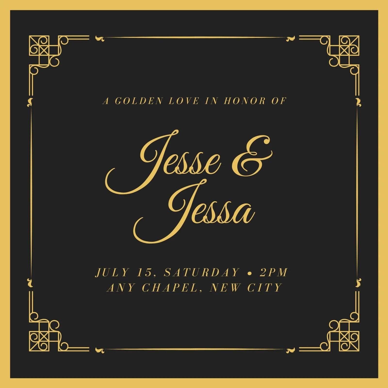 Black Gold Invitation Template