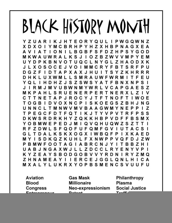 Black History Crossword Puzzle Printable Printable Crossword Puzzles