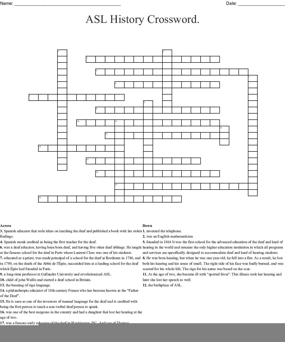 black history crossword puzzles printable