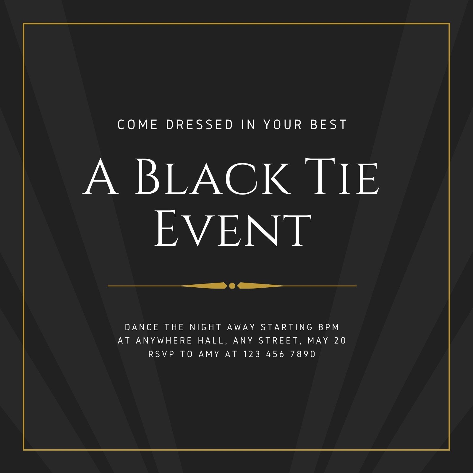 Black Invitation Template