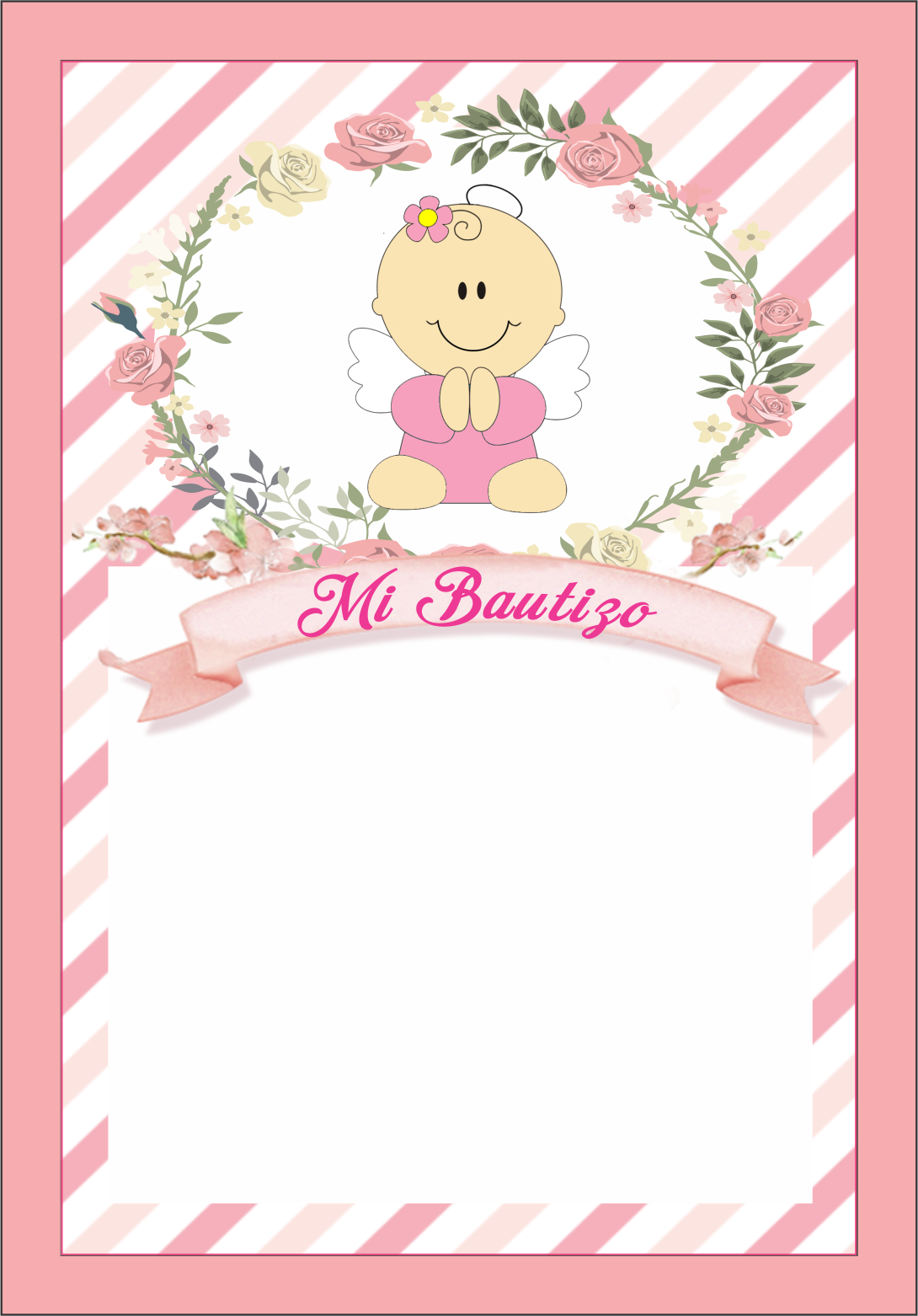 Blank Bautizo Invitaciones Templates