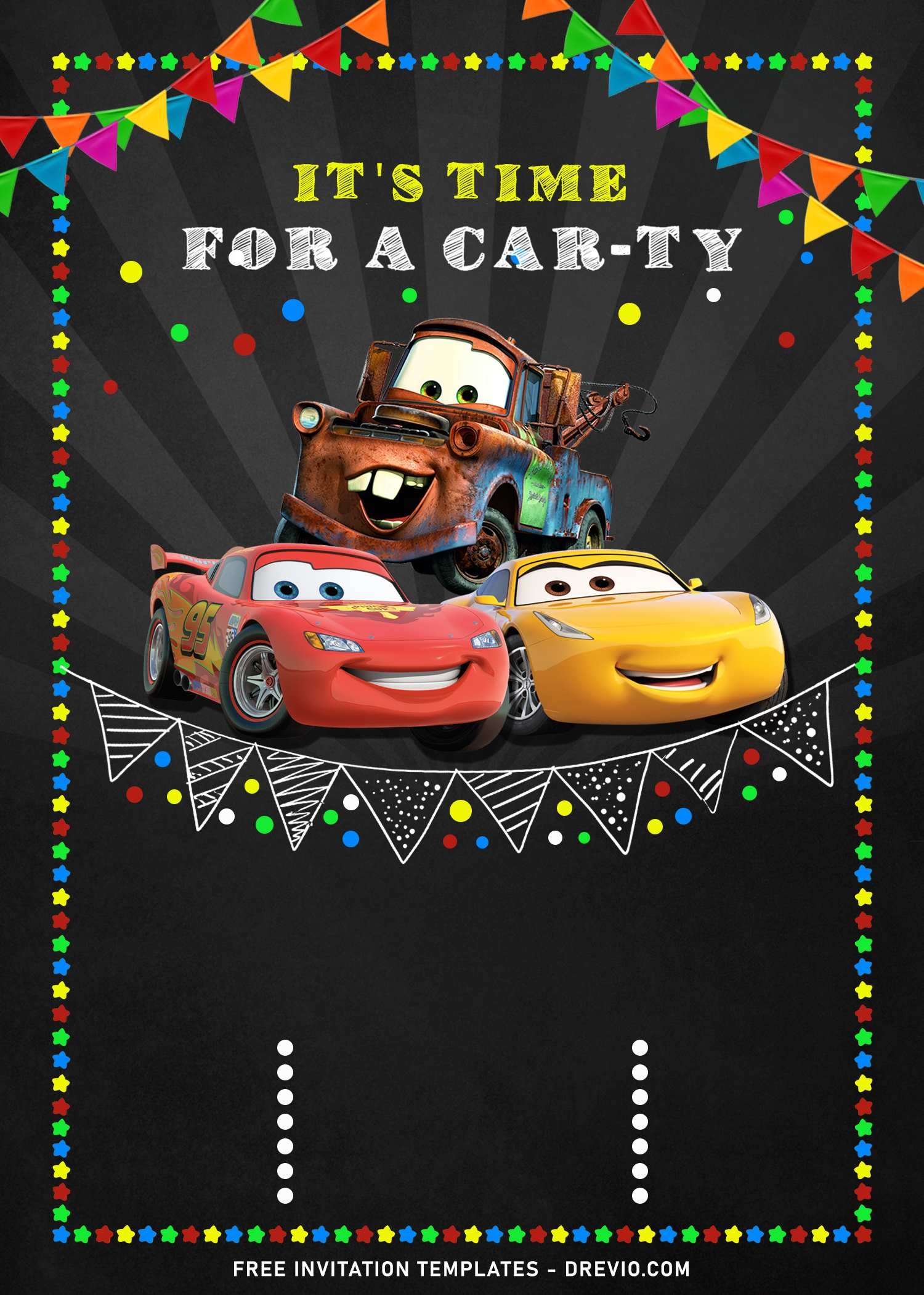 blank cars invitation template