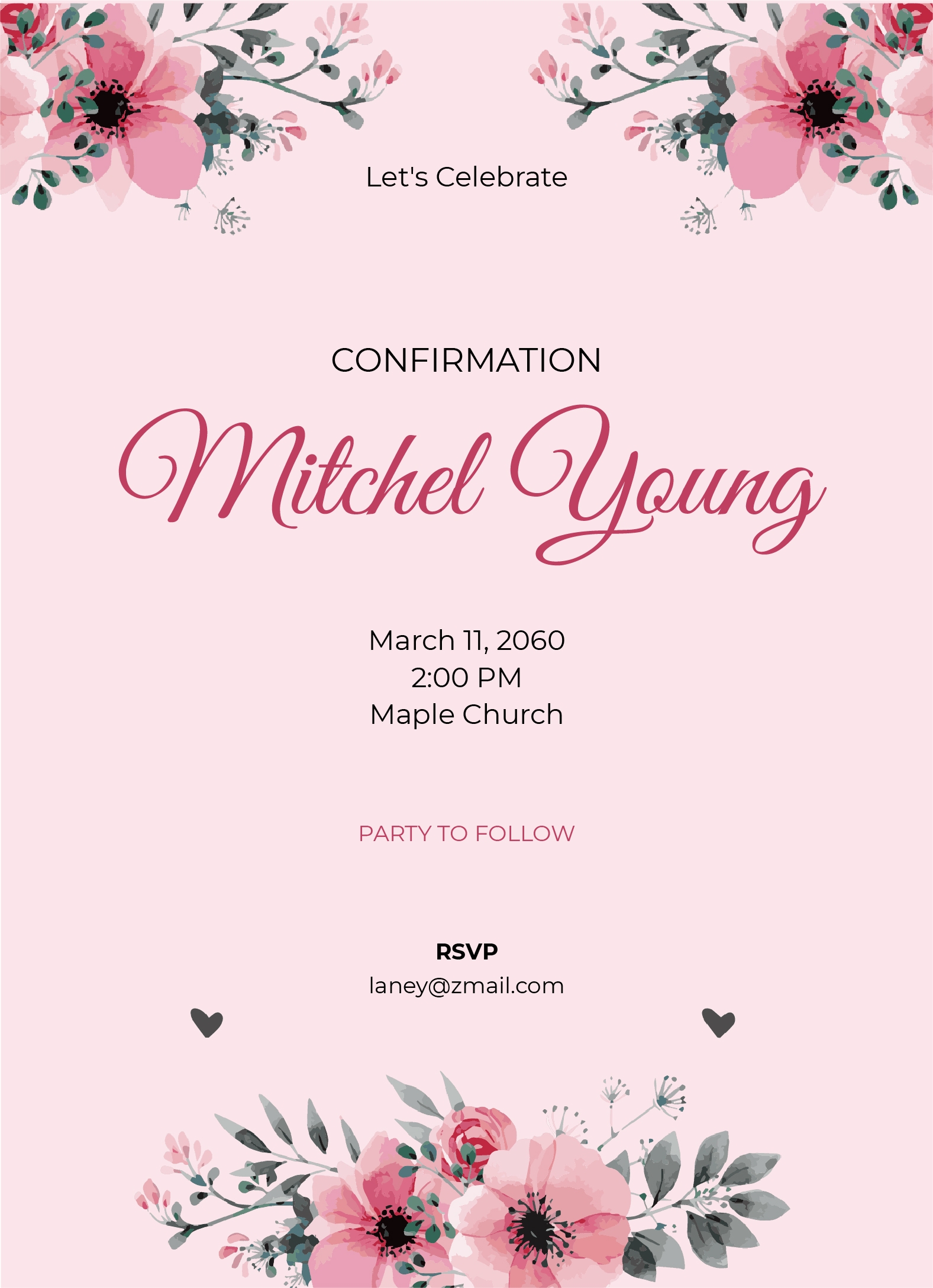 Blank Confirmation Invitations Templates Free