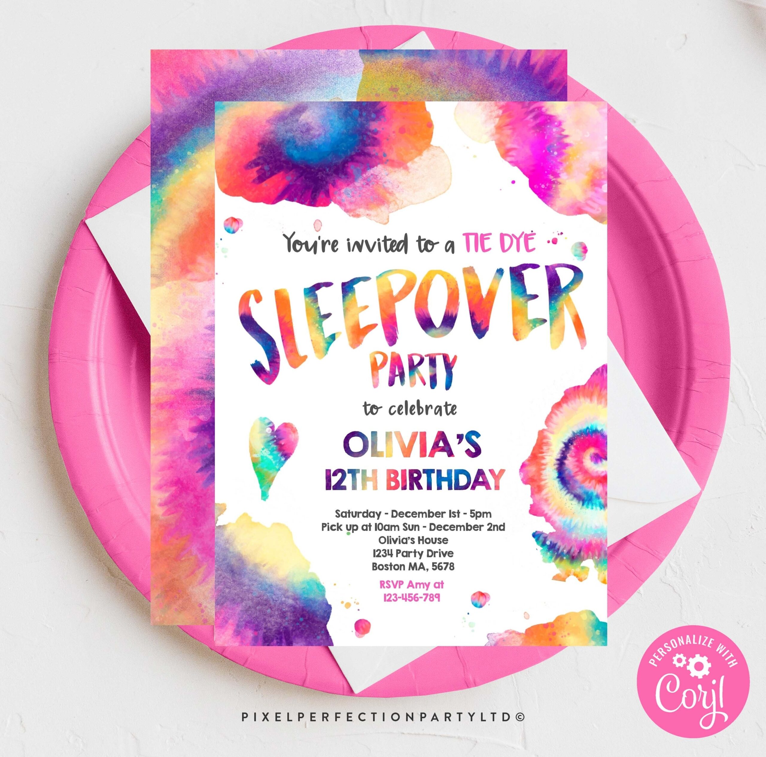 sleepover party invitation template