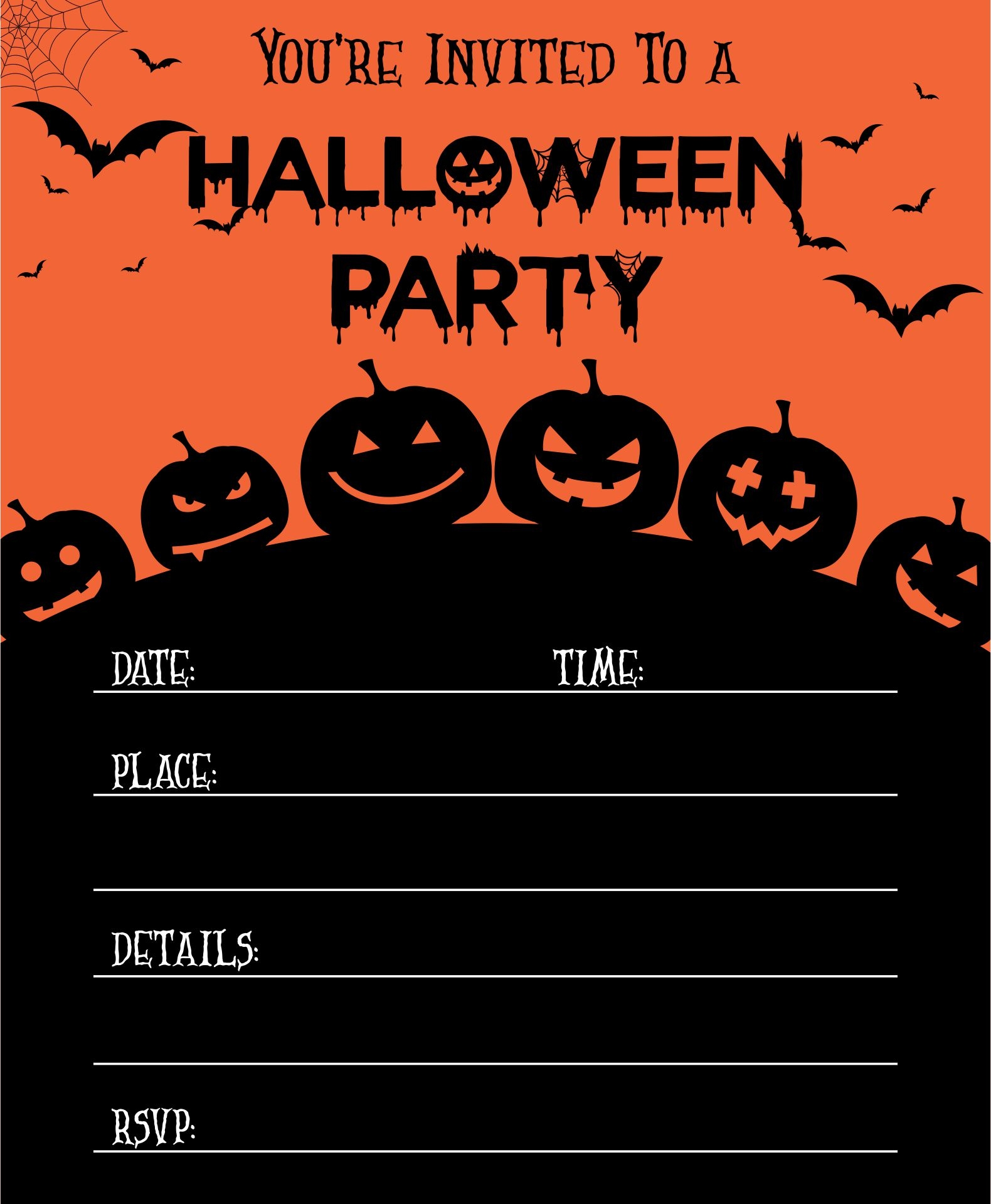 Blank Halloween Invitation Templates