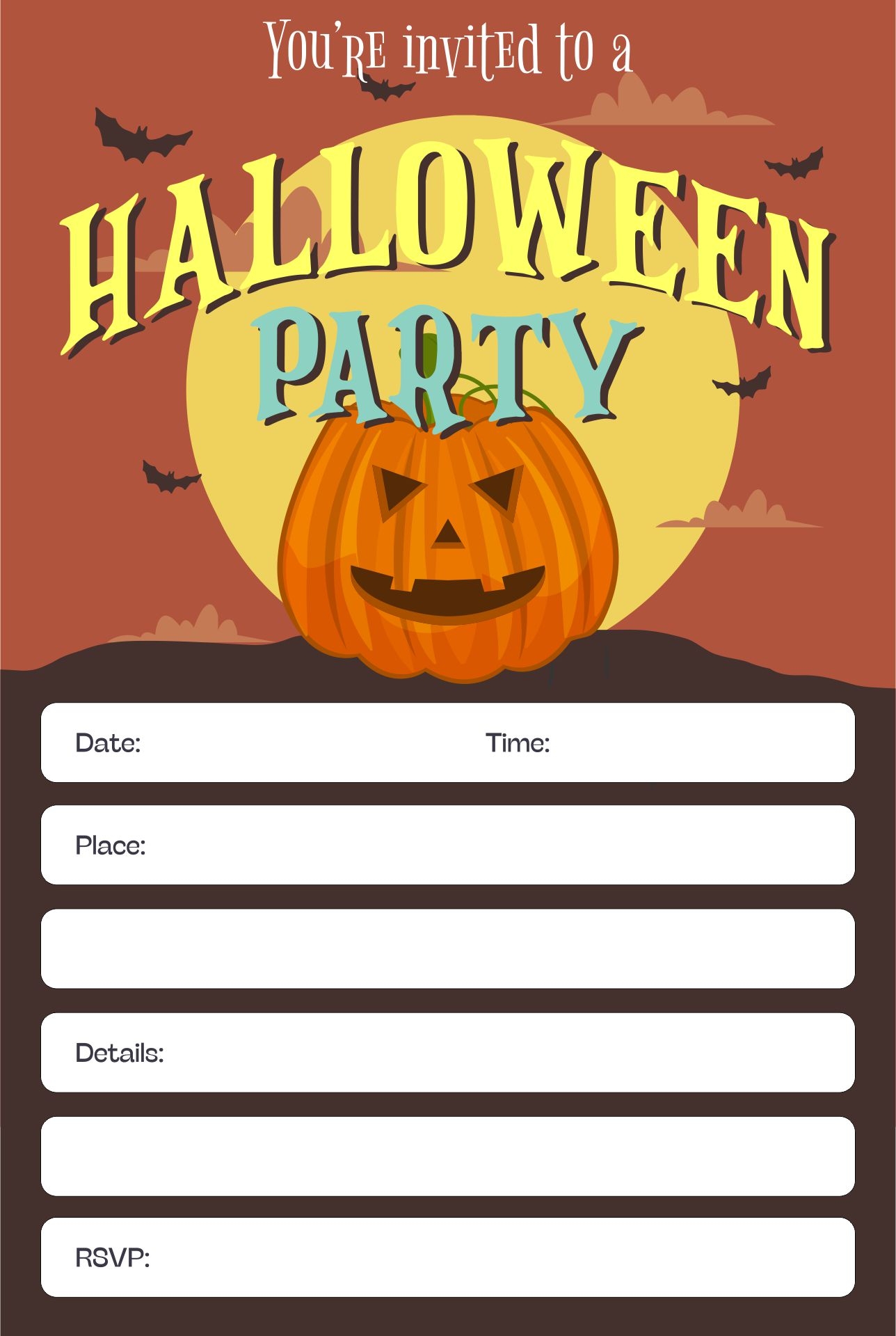 blank halloween invitation templates