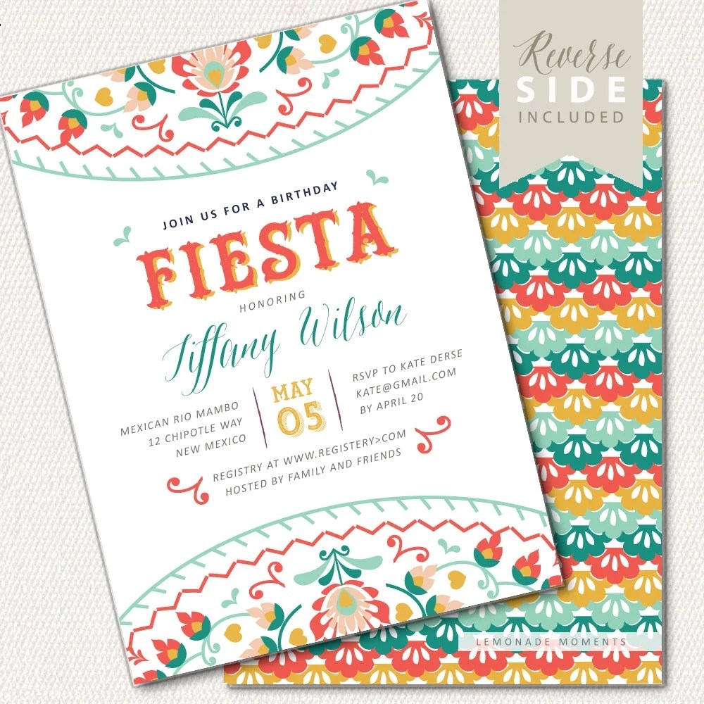 Blank Mexican Party Invitation Template Printable Word Searches