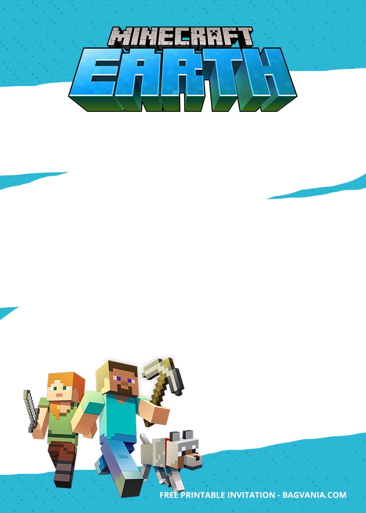 Blank Minecraft Invitation Template