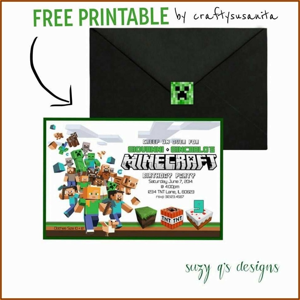 blank minecraft invitation template