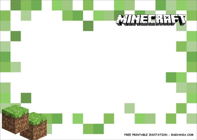 Blank Minecraft Invitation Template