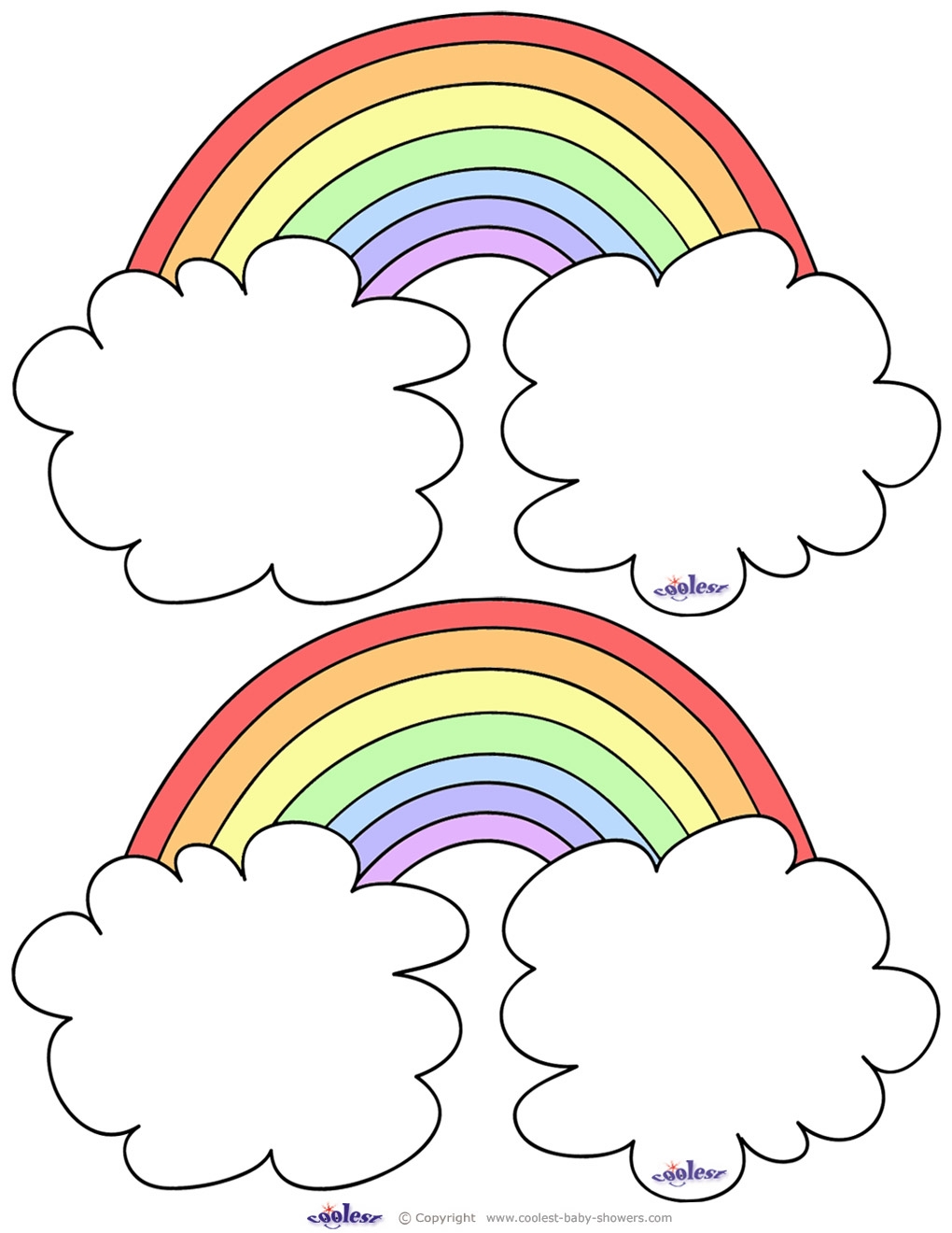 Blank Printable Rainbow Thank You Cards Coolest Free Printables
