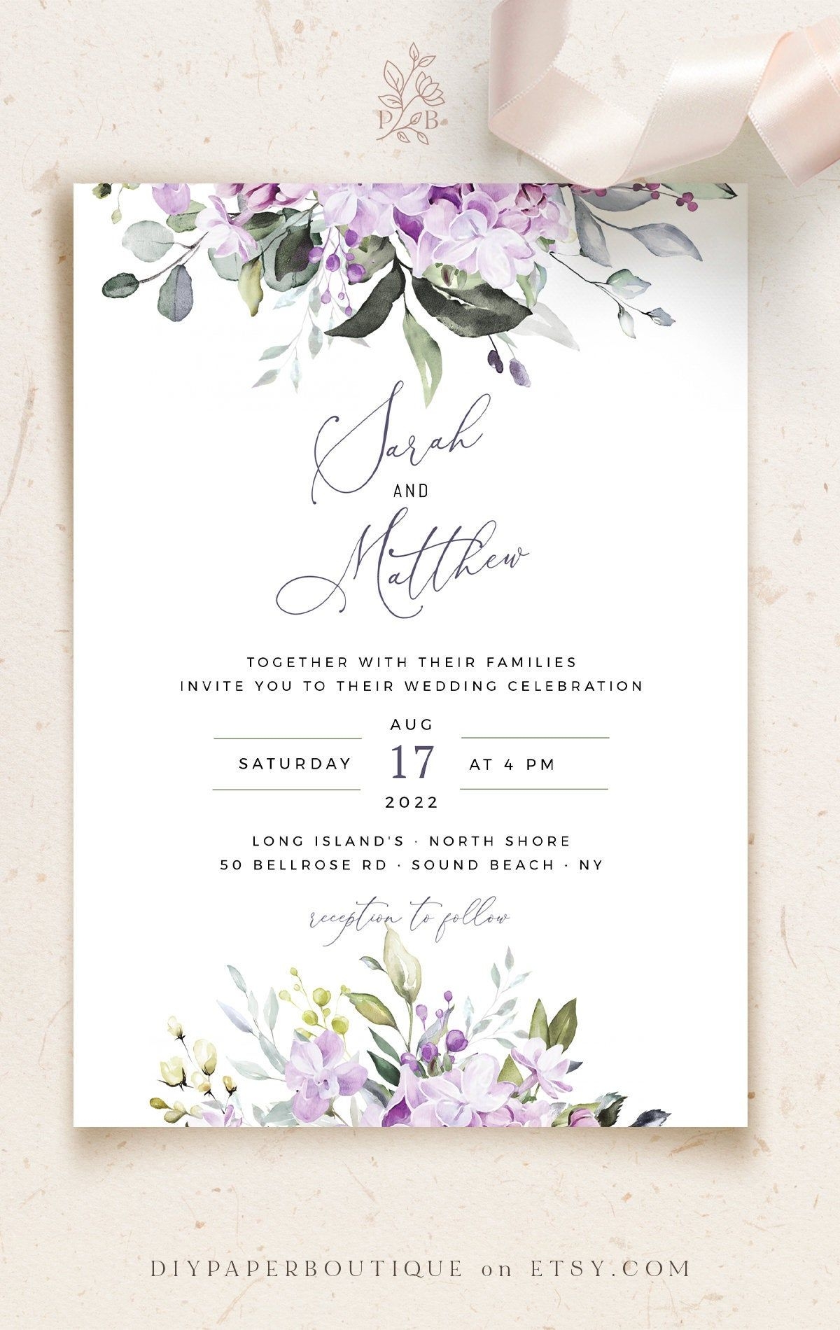 Blank Purple Invitation Template Dev onallcylinders