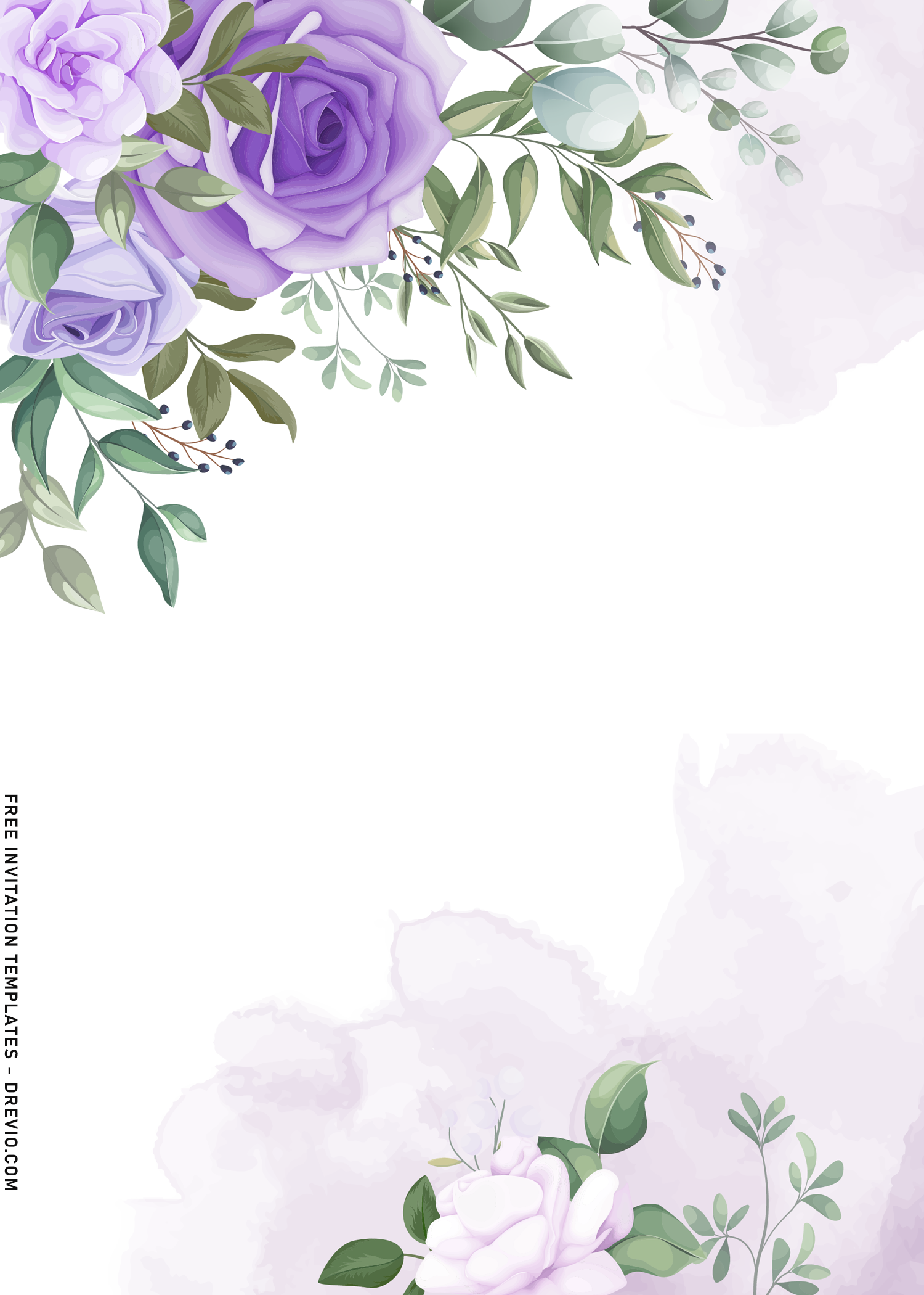 Blank Purple Invitation Template Printable Calendars AT A GLANCE