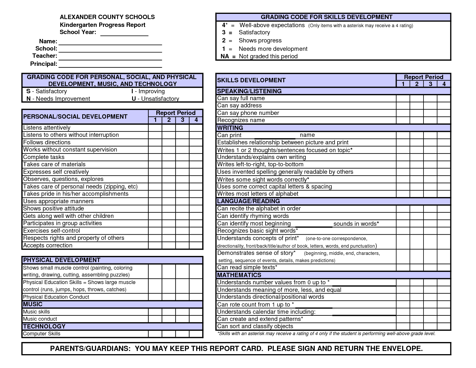 free printable report card comments