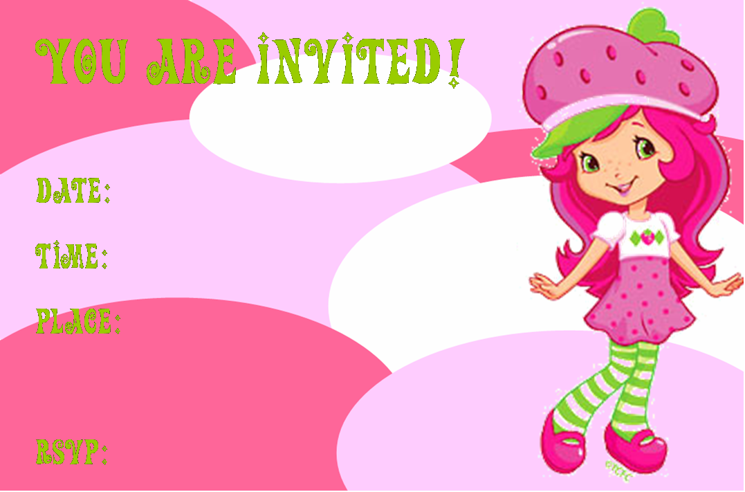 blank strawberry shortcake invitation template