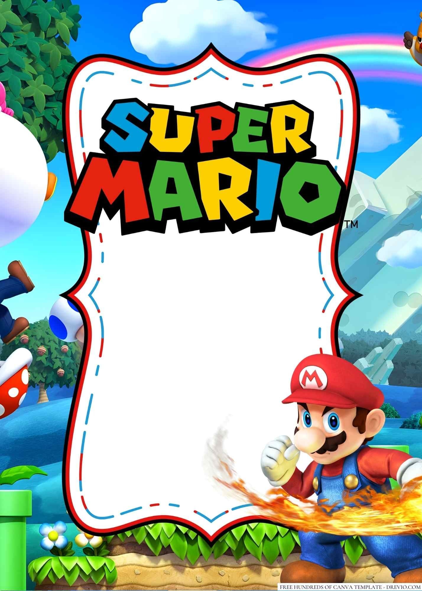 Blank Super Mario Invitation Template Modern Resume Template Word