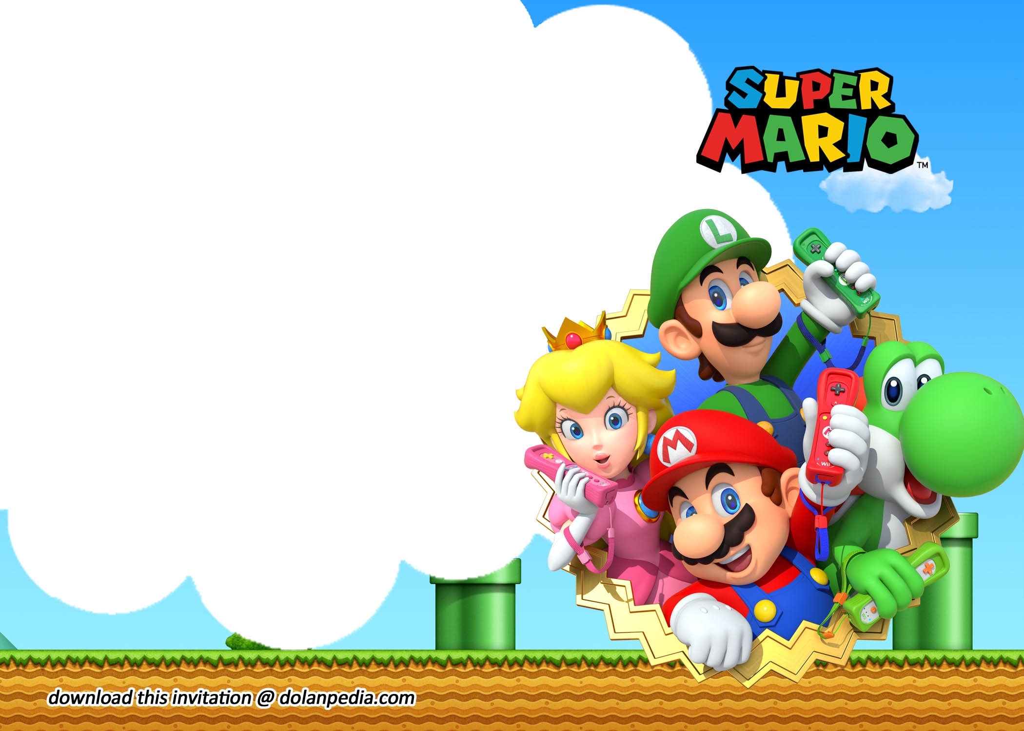 super mario invitation template