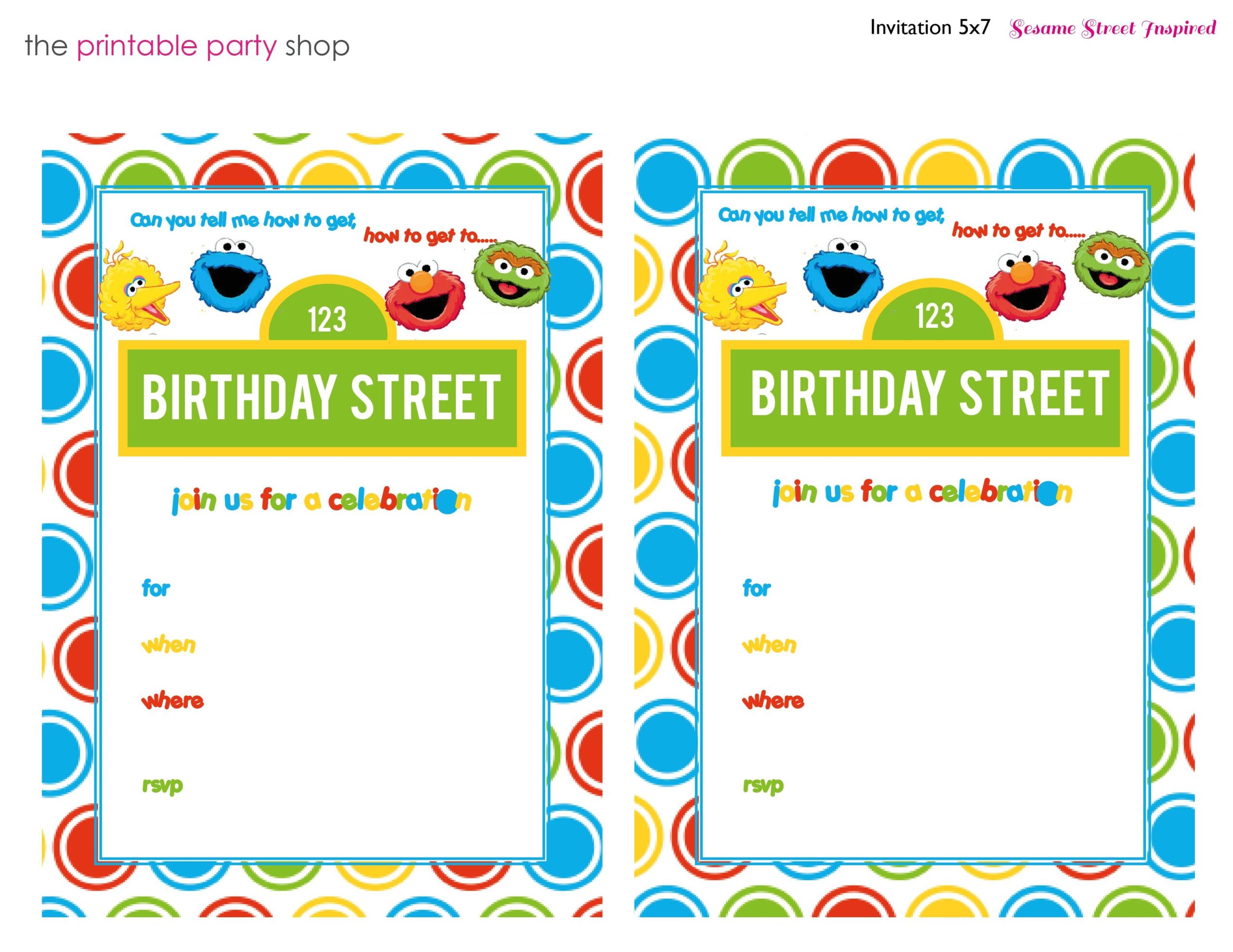 Blank Template Blank Sesame Street Invitations Printable And 