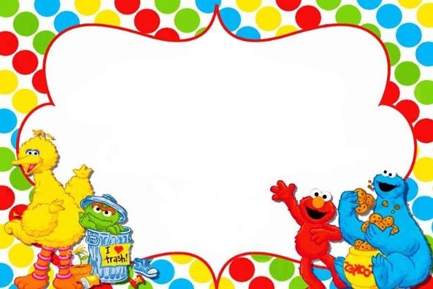 Blank Template Blank Sesame Street Invitations Printable Calendars AT 