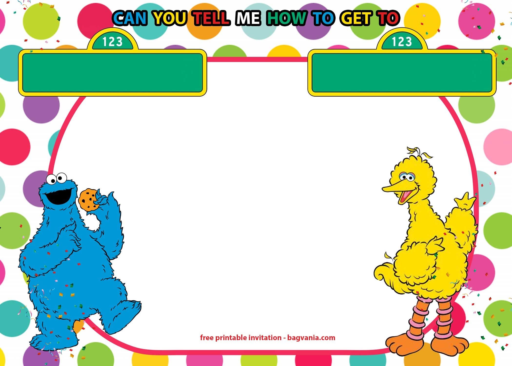 blank template blank sesame street invitations