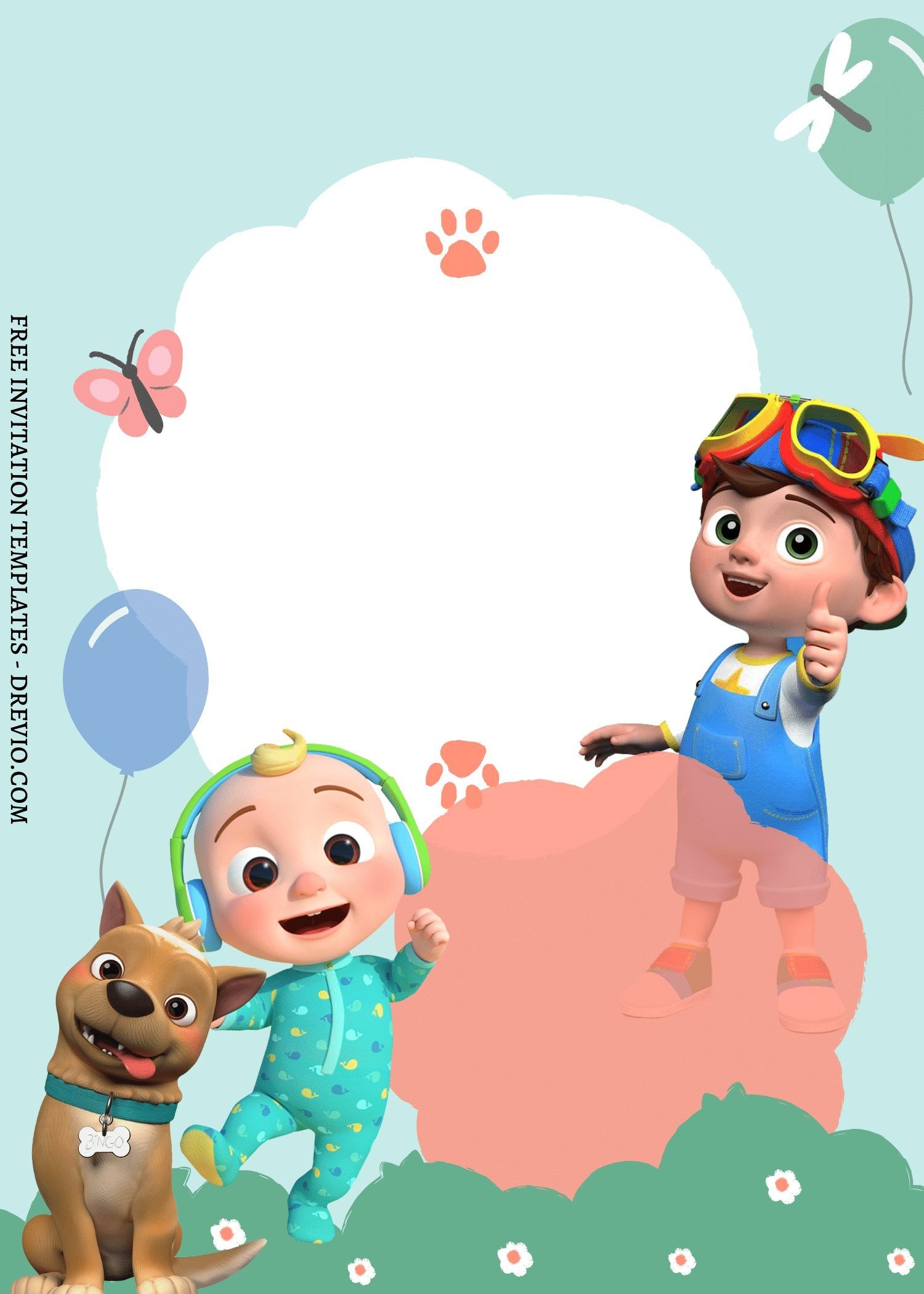 Blank Template Cocomelon Invitation Background Dev onallcylinders