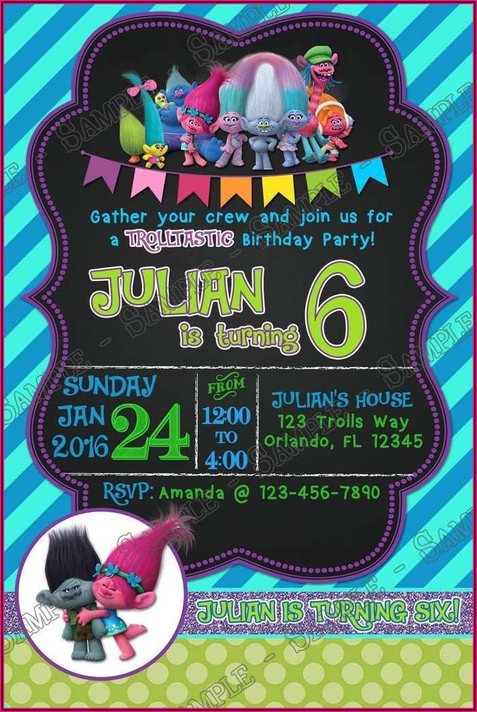 Blank Trolls Invitation Template Free Invitations Resume Examples 