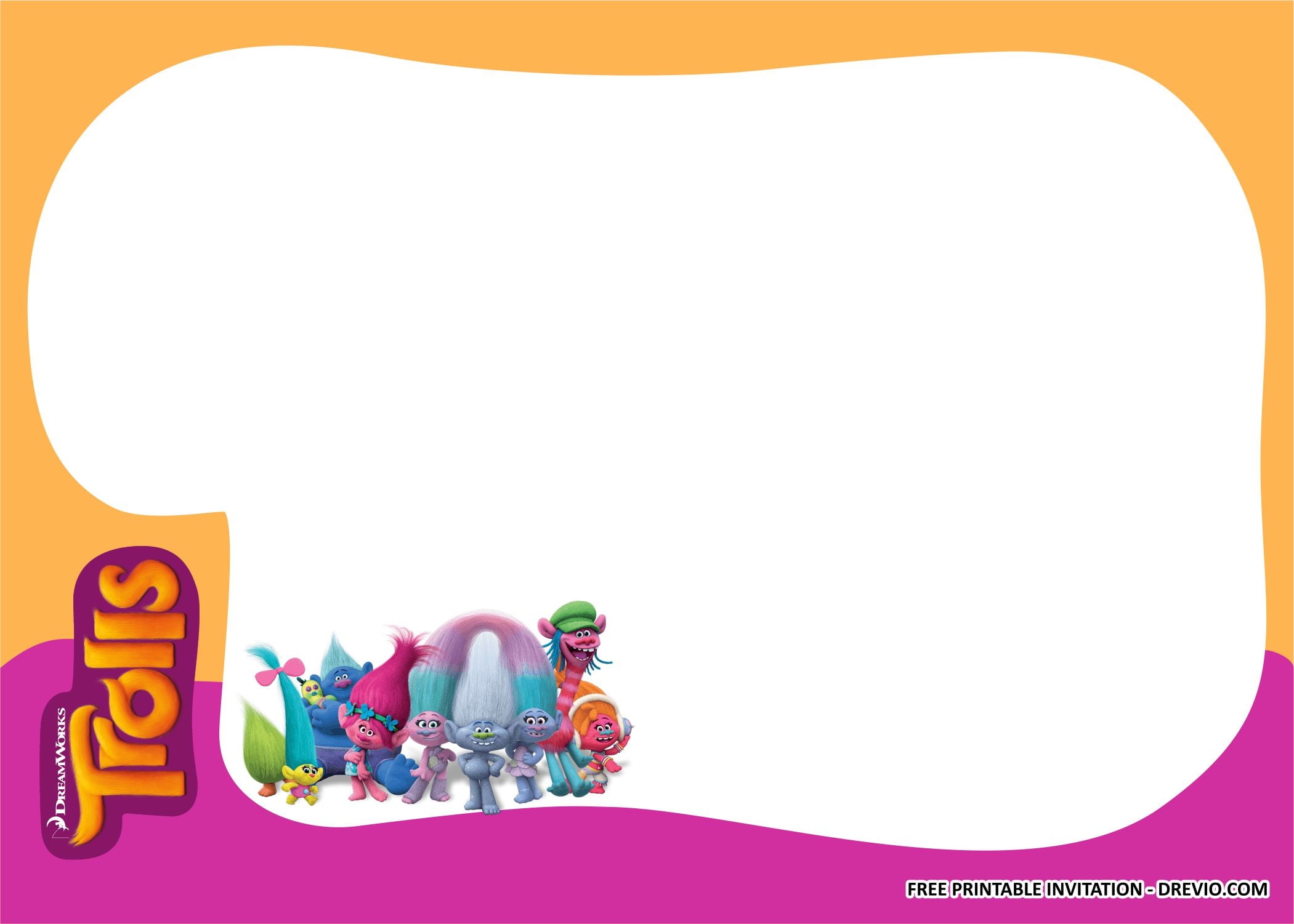 blank trolls invitation template free