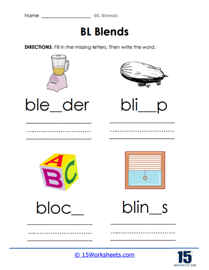 Blends Practice Pages The Printable Princess Worksheets Library