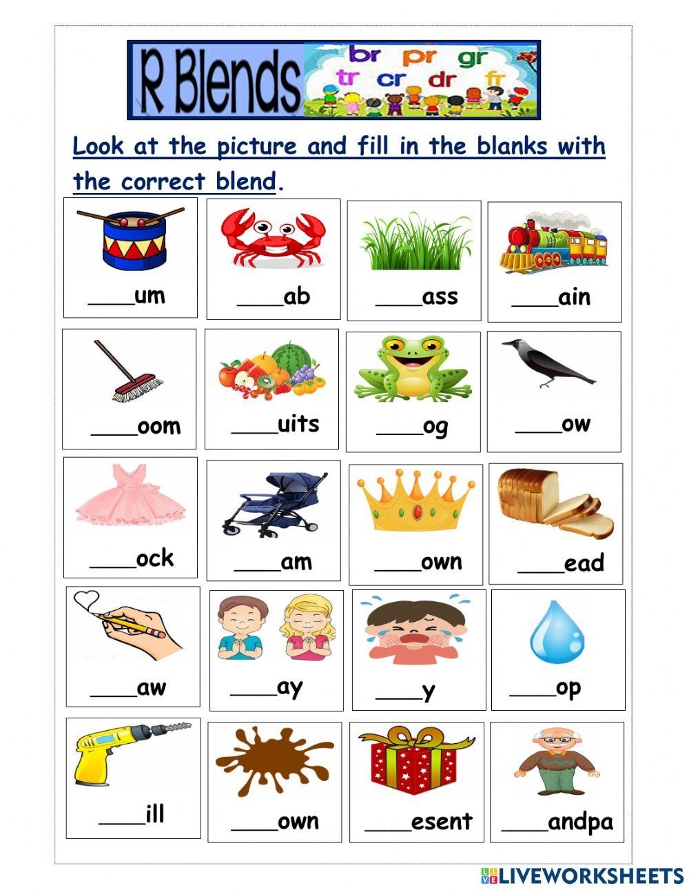 Blends Worksheets S Blends L Blends R Blends By My Teaching Pal 