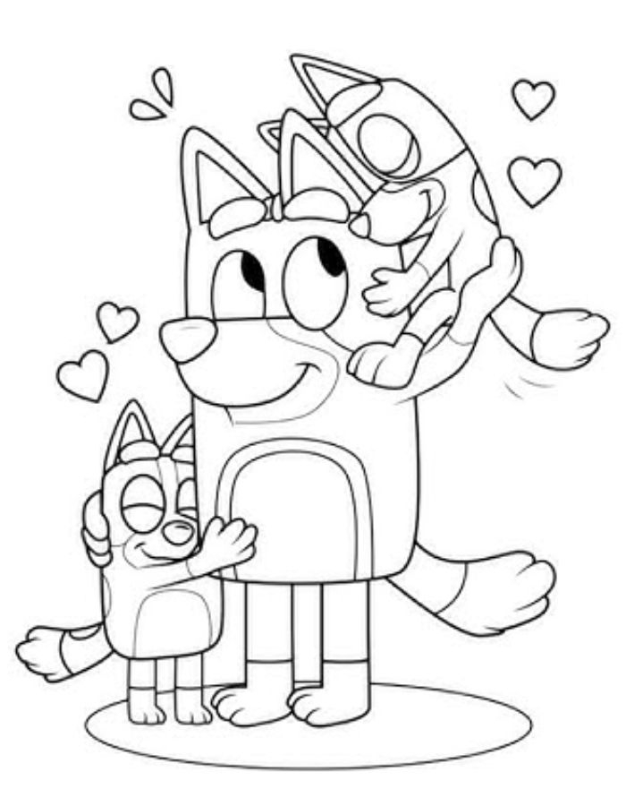Bluey And Bingo Coloring Pages Free Printable PDF 