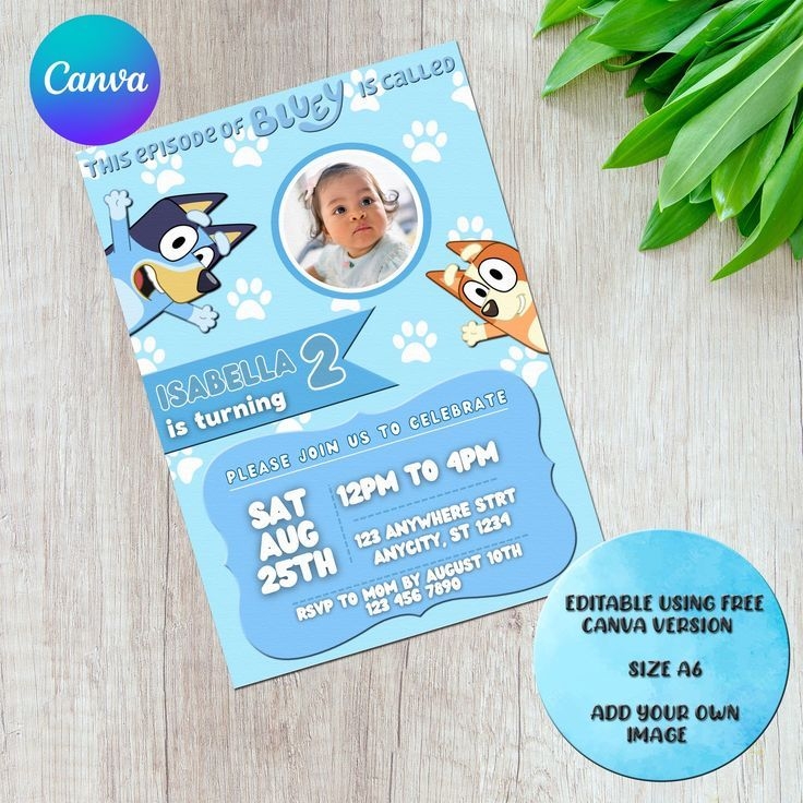 free bluey invitation templates