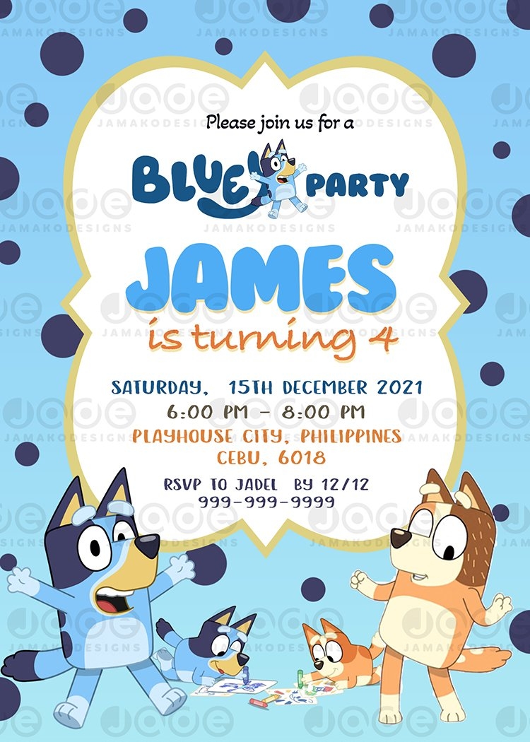 bluey birthday invitation template