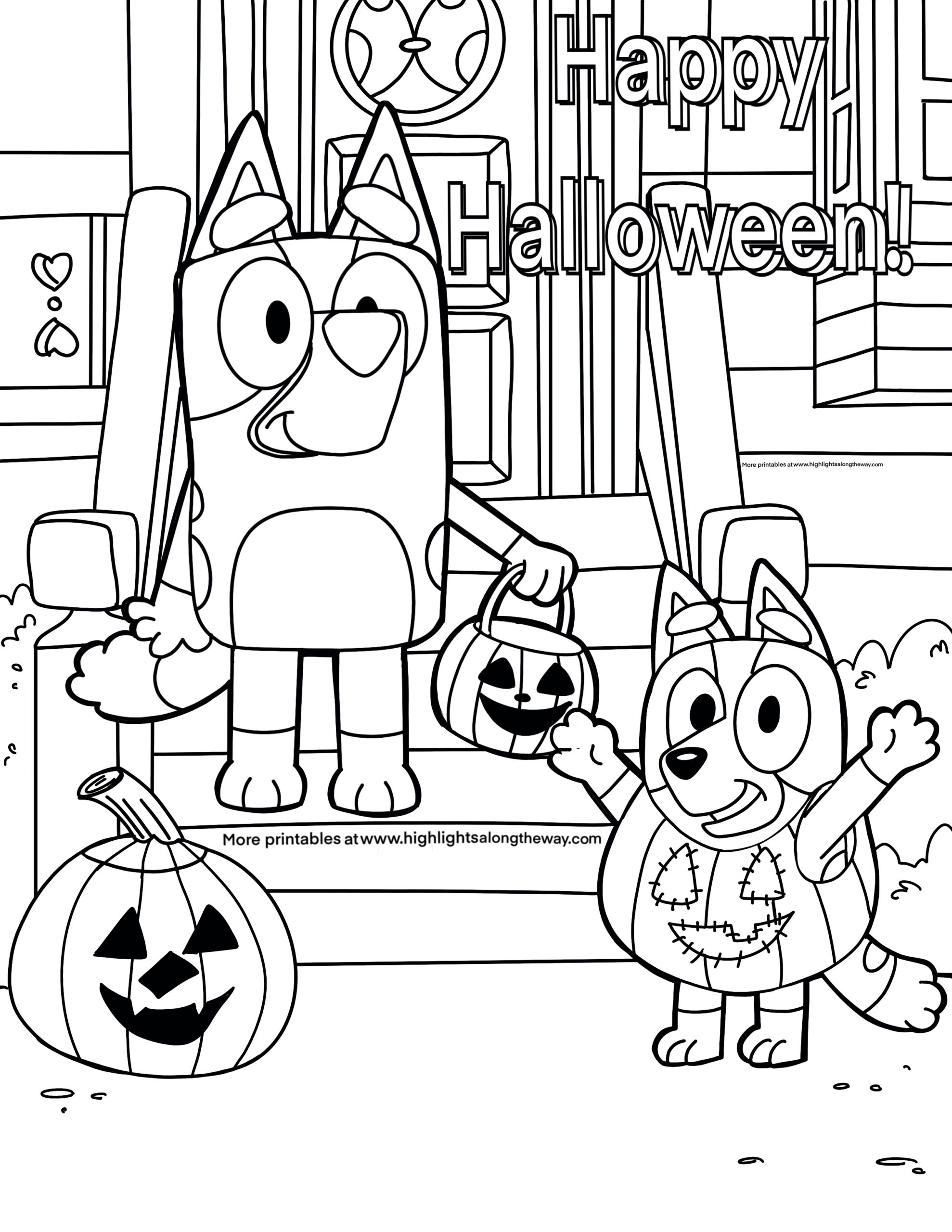 Bluey Halloween Coloring Pages