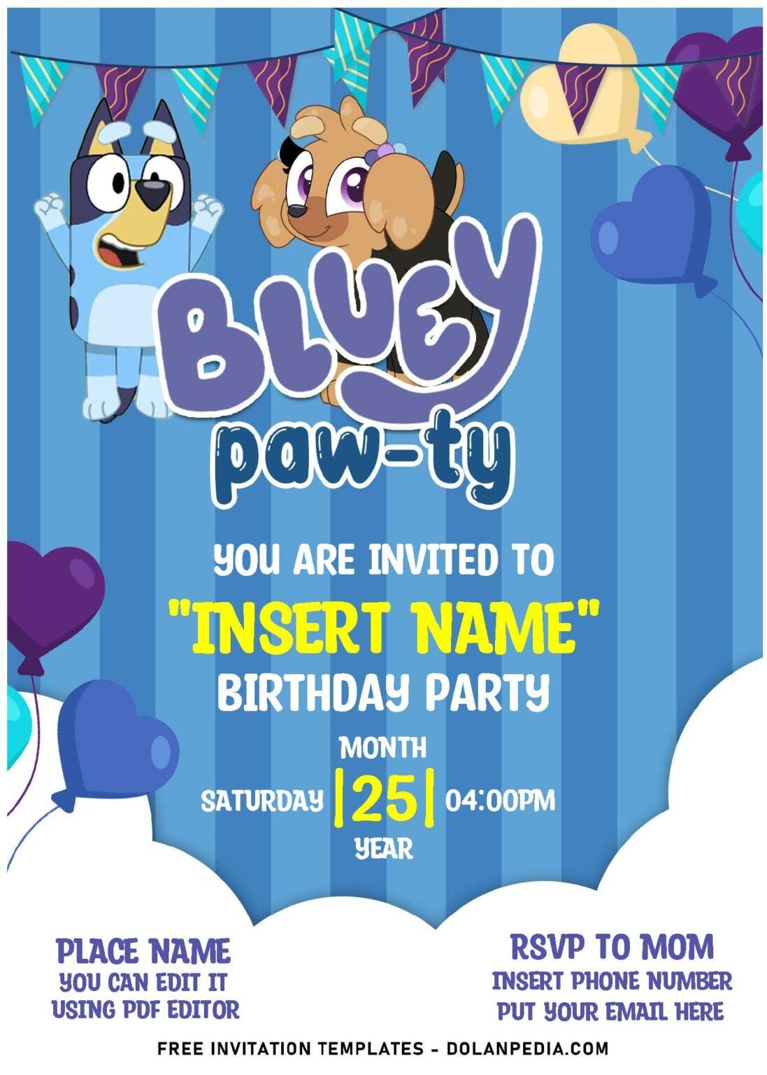 Bluey Invitation Template