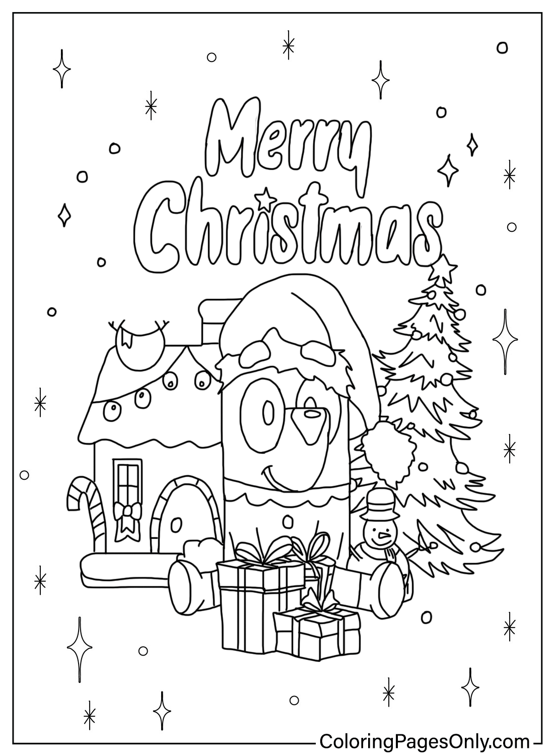 Bluey Merry Christmas Coloring Pages Free Printable Coloring Pages