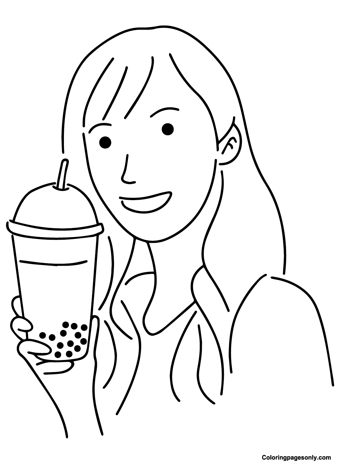 Boba Milk Tea Coloring Page Free Printable Coloring Pages
