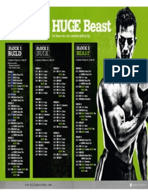 Body Beast Workout Schedule Huge Beast PDF PDF Worksheets Library