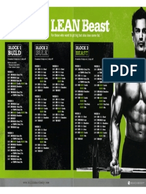 Body Beast Workout Schedule Lean Beast PDF PDF Worksheets Library