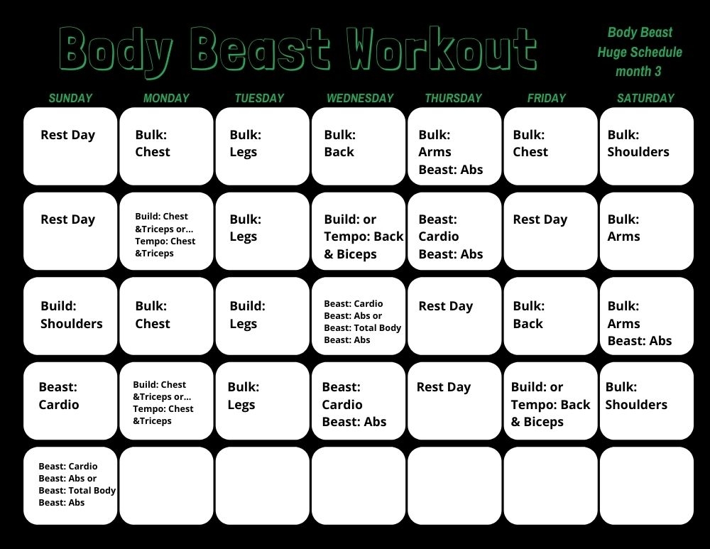 body beast workout worksheets