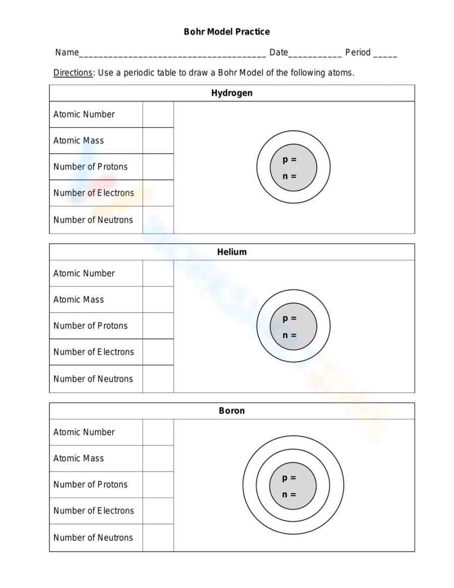 Bohr Model Practice Problems Worksheet Martin Lindelof