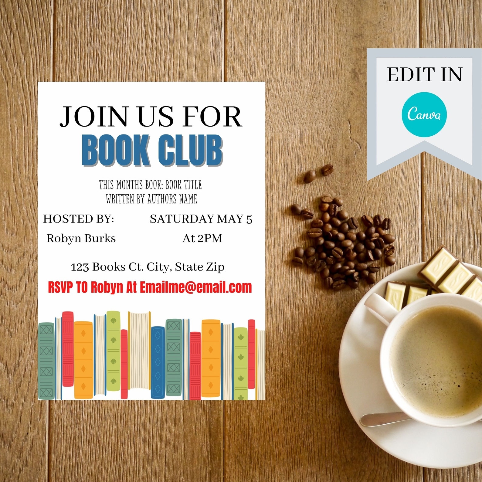 book club invitation template